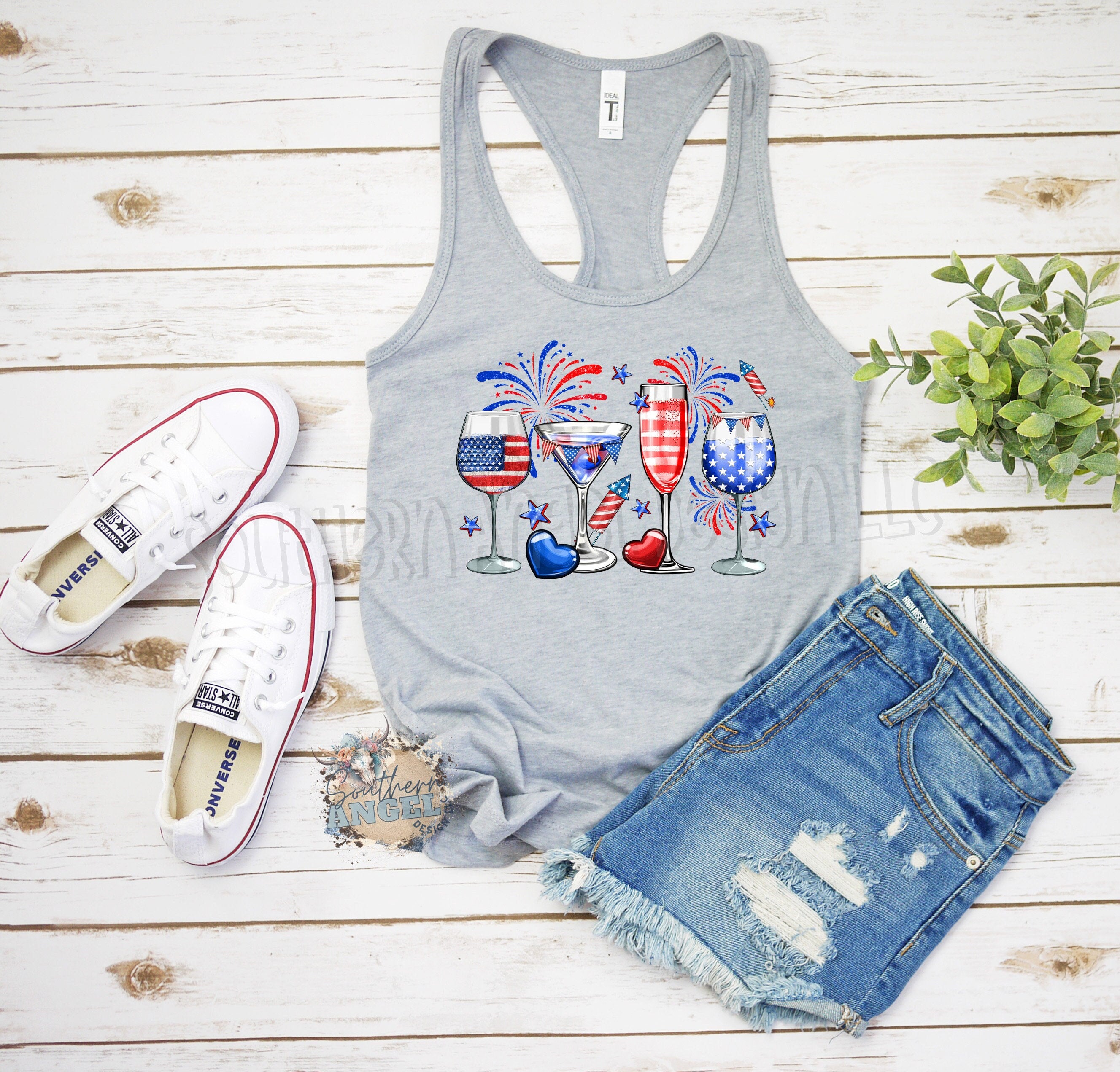 Red White And Moo Tank, Red, White, Trendy Patriotic Tank, 4th of July, Patriotic tank, Retro 4th of July shirt