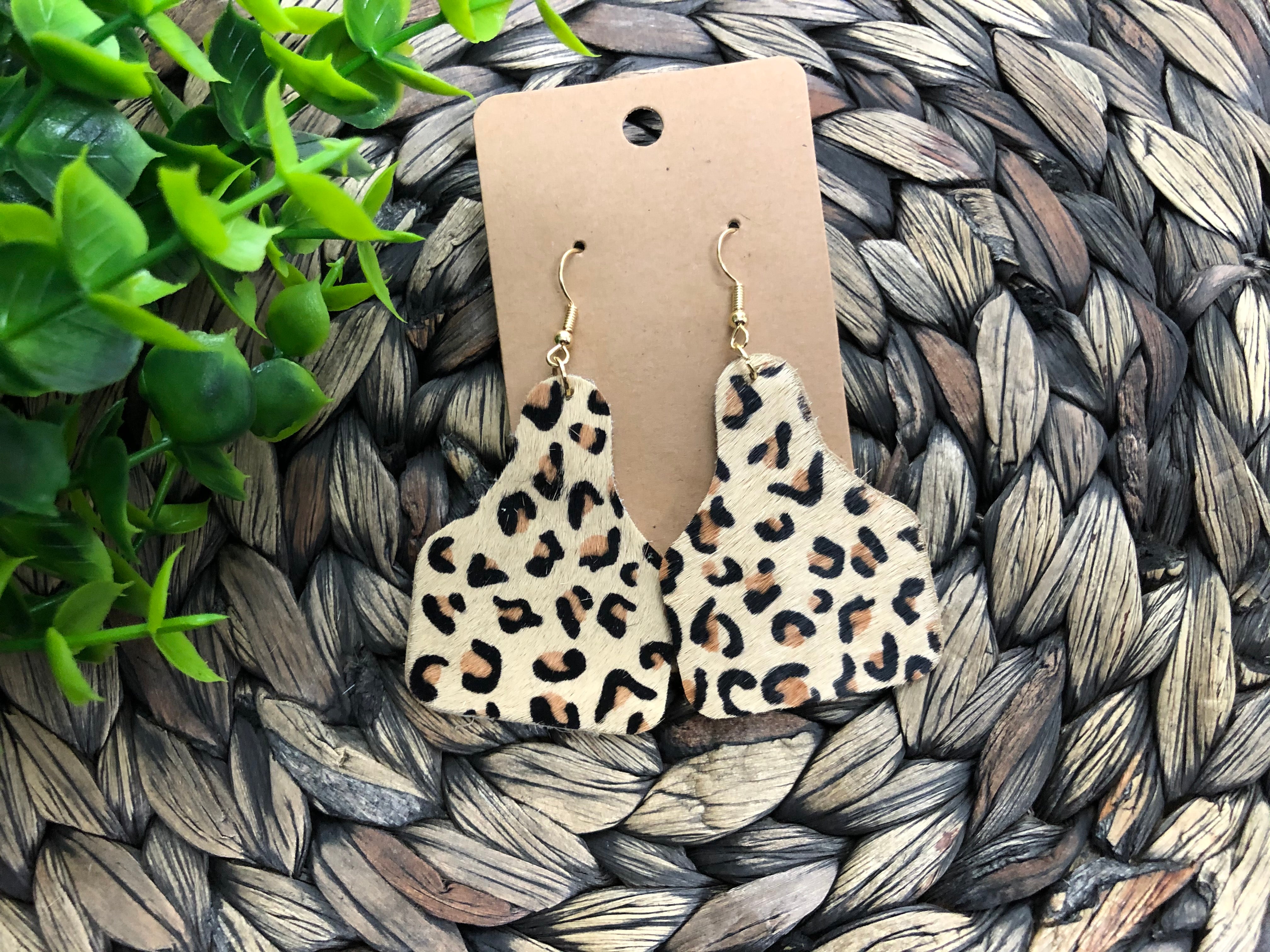 Cow Ear Tag Earring